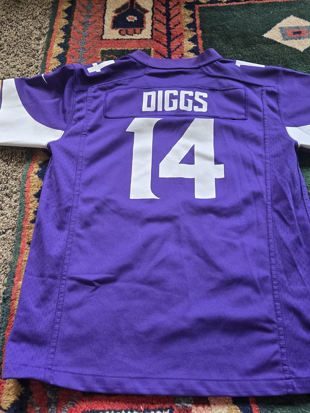 Nike NFL Vikings Stefon Diggs #14 Youth Large Jersey Purple On Field - Picture 2 of 5